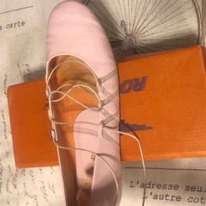 Pink Ballerina tie up shoes